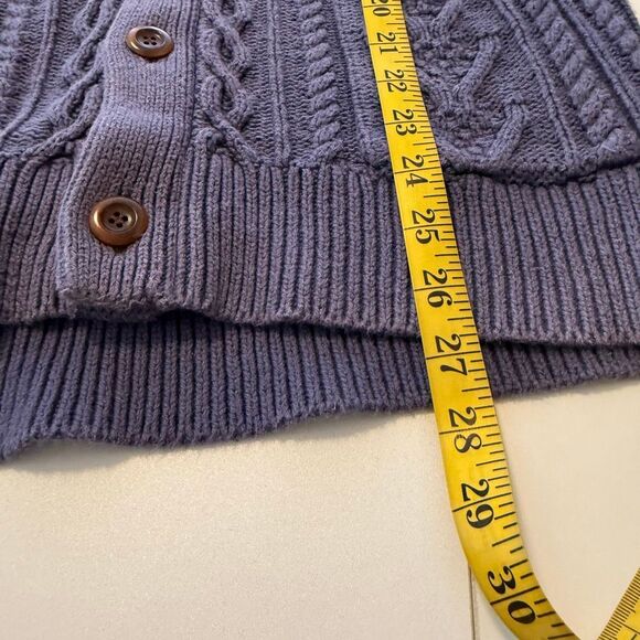 J. Crew Cotton Cable knit Shawl Collar Sweater Size L - Picture 12 of 15